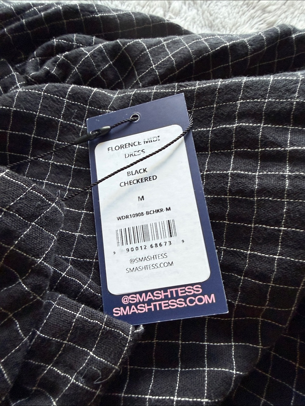 Smash + Tess Black Checked Midi Dress - Picture 5 of 5